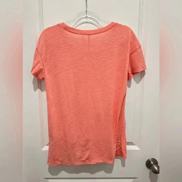 Ideology Coral Cotton Short Sleeve Tie Front Top - Picture 5 of 11